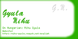 gyula mihu business card